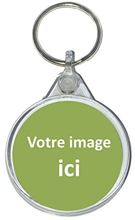 Porte clé photo personnalisé recto verso avec photos images texte fabriqué à la main avec papier photo professionnel