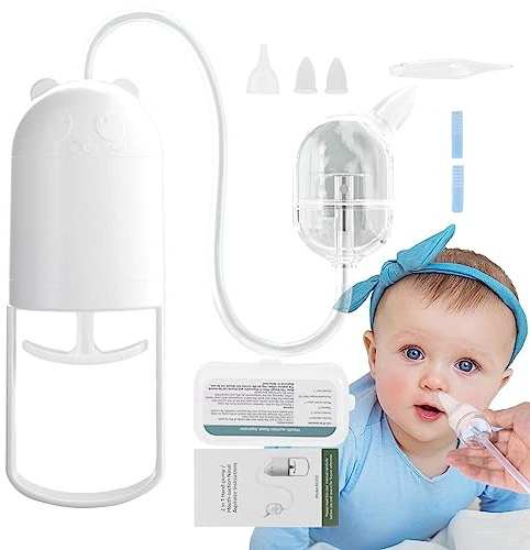 Aspirateur nasal pour bébé, aspirateur nasal qualité supérieure pour bébé – Ventouse nez pour bébé, nettoyeur nez en profondeur le booger/mucus/morve, essentiels pour nouveau-nés