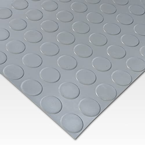 NOVA FORMA Revêtement de Sol en Caoutchouc NR/SBR Épaisseur 3 mm – Tapis Isolant antidérapant – Tapis de Protection pour Fond de remorque, Garage, Couloir, etc. – 120 x 250 cm, Dot Gris