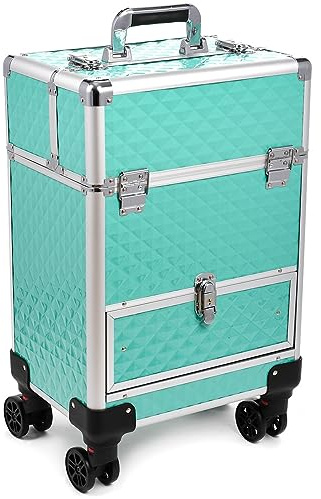 SEVICO Kosmetikkoffer Schminkkoffer Beauty Make-up Case Multikoffer professioneller Make-up Rollkoffer Organizer für die Reise abschließbare Friseurkoffer mit 360° drehbaren Rollen B:34xT:24xH:50 cm