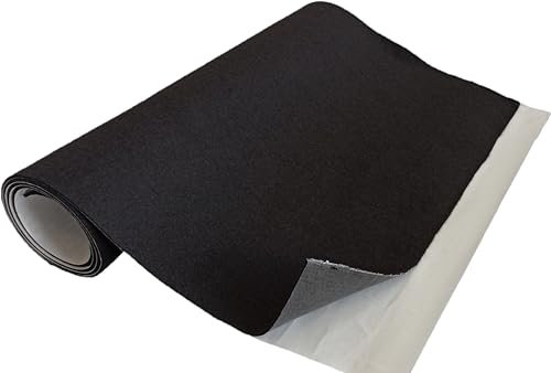 TAPHICEROS Selbstklebend Filzstoff,Schwarz, 150cm x 150cm,Nadelfilz Superflex,Bespannstoff aus Filz,Meterware,Innenraumverkleidung Bezugsstoff Bastefilz für DIY Auto Box Liner