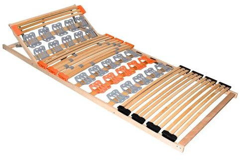 Coemo 7-Zonen-Tellerlattenrost KombiFlex, 100x200 cm, Kopfteilverstellung | Lattenrahmen Made in EU, Lattenrost mit Kopfteilverstellung, KombiFlex 7-Zonen-Federholzleisten-Tellerlattenrost