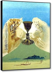 Art mural célèbres Tableaux sur toile Reproduction Impressions sur toile Abstraite Moderne Poster‘Le calice de l'amour ’Image sur Toile Peinture tableau decoration murale40x56cm 16x22cadre noir