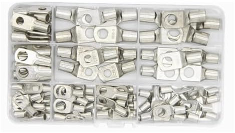 SIBBLE 100 Stück SC blanke Kabelschuhe, verzinnte Kupferrohre, Kabelschuhe, Ringe, versiegelte Batteriekabel, blanke Kabel, Crimp-/Lötklemmen-Set