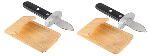 Sollee 2set Pince d'écaillage d'huîtres Set d'écaillage d'huîtres Couteaux d'écaillage d'huîtres en Bois Outils portatifs pour Les Fruits de mer pour Les fêtes, Le Camping et Le Pique-Nique