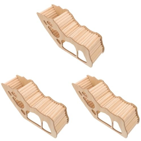 minkissy 3St Hamster Tunnel Hamster Spielzeug hamsterspielzeug kleintierhaus Hideout Hamsterholzhütte Käfig Hamsterhaus hölzern Kleines Landschaftsbauzubehör Holzhaus Meerschweinchen