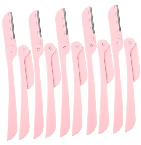 Edelstahl und Abs Faltbarer Augenbrauenrasierer 10 Stück | Trimmer für Augenbrauen und Bikini Bereich, Ergonomisches Design, Schützt die Haut, für Frauen