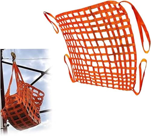 SSDDLZEQ Lastenschlingennetze, Hängehebenetze, Lastenhebetaschen, elastische Frachtnetze, Be- und Entladen Schwerer Lasten (Size : 4 X 4M/Mesh 15cm/Load 2.5t)
