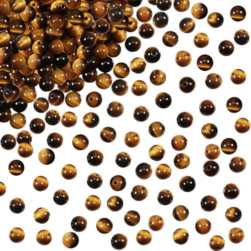 TOAOB 200 Stück Perlen Tigerauge Braun 4 mm Natürliche Edelstein Perlen
