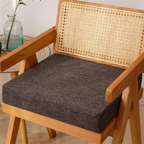 Reyox Square Non Slip Seat Cushion Thicken Chair Cushion for Recliners, Armchairs 2 Thick Brown 20 x 20