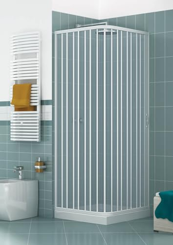 Box Doccia 1 Anta a Soffietto Apertura Laterale In PVC H185 Manen 70x70 cm