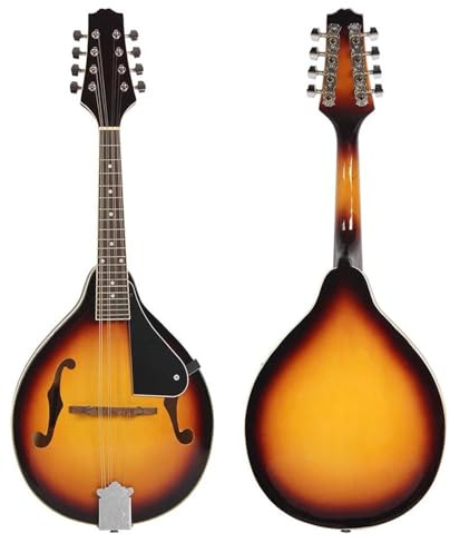 Mandolinen-Instrumentensatz Mandoline 8-saitige Gitarre A-Stil Elektrische Mandoline Saiten Mit Tasche Saiten Capodaster Gurt Plektrum Gitarrenzubehör(Sunset color)