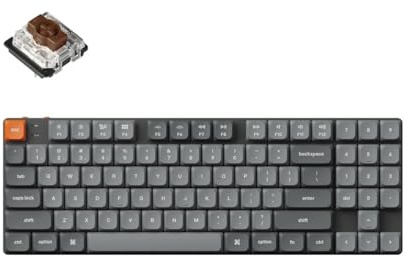 Keychron K13 Max Low-Profile kabellose Mechanische RGB-Tastatur, Bluetooth/2.4 GHz/USB, QMK/VIA Programmierbar, TKL Tastatur Gateron Brown Hot-Swappable, Kompatibel mit Mac Windows Linux