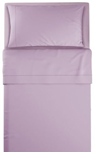 L'ANTICO ARCOLAIO - Completo Lenzuola Letto Singolo 100% Cotone Italiano, Set Anallergico e Antiacaro Federe Cuscini Incluse, Qualità e Manifattura Made in Italy Certificata (Lilla)