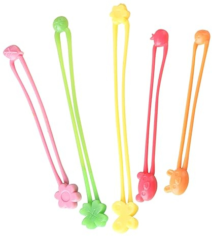 AUTSUPPL 5pcs Silicone Book Fixing Bands Elastic Stretchy Bands for Bento Box and Food Pouch Not Easy to Tear Suitable for Office and Restaurant Use