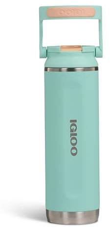 IGLOO Bottiglia Termica Sipper 20, Bottiglia in Acciaio Inox, Isolata, 0,6 L, Ermetica, Verde