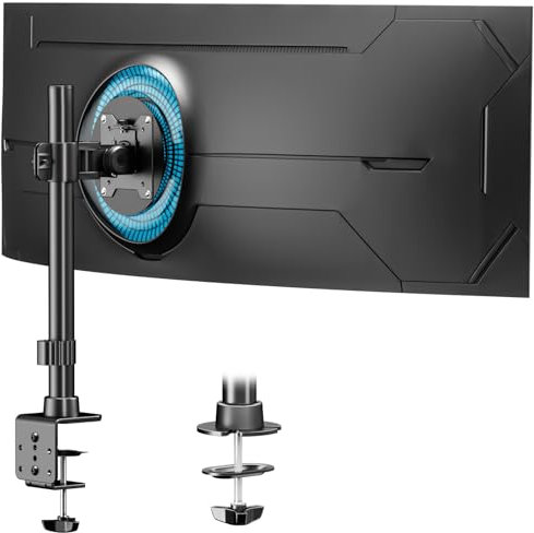 Monitor Halterung 1 Monitor 17-49 Zoll - Höhenverstellbar bildschirmhalterung, Monitor Stand hält bis zu 20 kg, VESA 75/100 mm, Schwarz