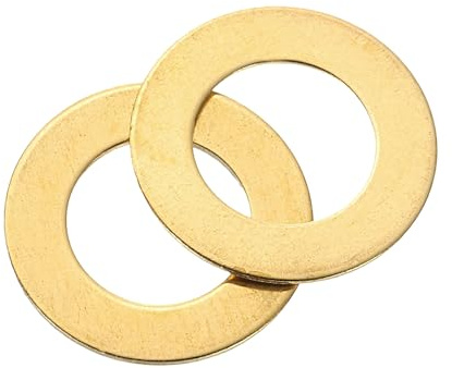 QUARKZMAN Rondelles Metal M8, 50 Pièces 8mm ID x 14mm OD x 0.5mm Hauteur Rondelles Plates en Laiton, Bagues de Montage pour Vis, Boulons, Écrous, Accessoires, Charnières de Porte