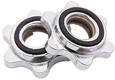 2pcs Barbell Screw Collar Dumbbell Screw Clamps,23mm Standard Barbell Spin-Lock Collars Screws Clamps for Fitness Equipment Weight Lifting Barbells Or Dumbbell Bar