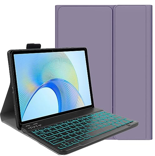FKQLH Funda con Teclado para Honor Pad 10 Tablet 12,1 Pulgada, QWERTY Teclado Inalambrico Bluetooth Desmontable Retroiluminada para Honor Pad 10 Tablet 12,1 Pulgada, Violeta