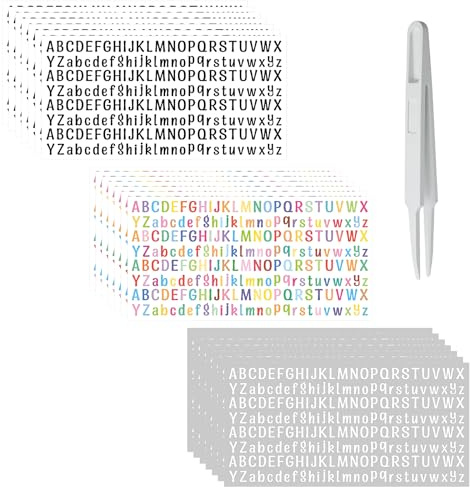 21 Stück Buchstaben Aufkleber mit 1 Stück Pinzette, Selbstklebend Bunte Buchstaben Aufkleber, Vinyl Klebebuchstaben Sticker für Postfach,Schilder,Adressnummer,DIY Scrapbooking