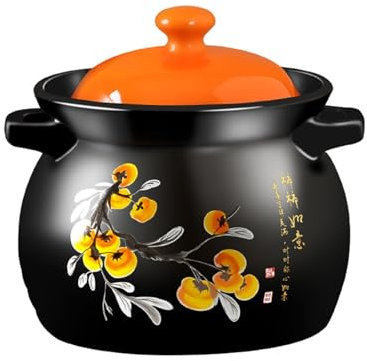 SXTYYH Dutch Oven Pot with Lid Casserole Heat Distribution Ceramics Soup Pot for Baking and Braising, Stew Pot(3L)