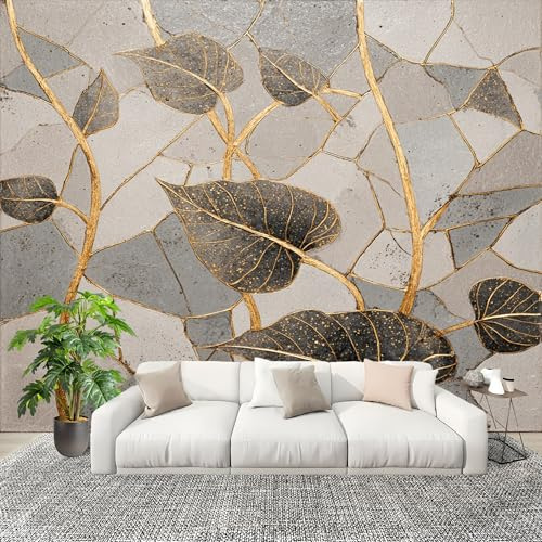 MáRmol GeoméTrico Abstracto Fotomurales Pared Papel Pintado 250x175 cm LíNeas Doradas Tejido No Tejido Fotomurales Dormitorio Para la sala Decoración de pared tipo póster Fondo De Pantalla