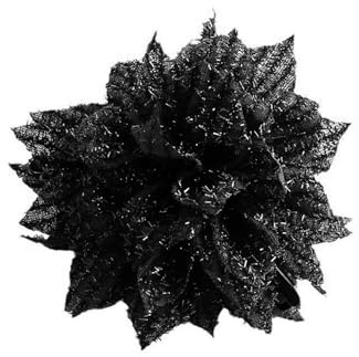 alloneslife Große Blumen-Haarklammer für Damen, rutschfeste Stoff-Haarnadel für Pferdeschwanz, Dutt, Hochsteckfrisuren, Styling-Zubehör, für den täglichen Gebrauch (Blumen, schwarz)