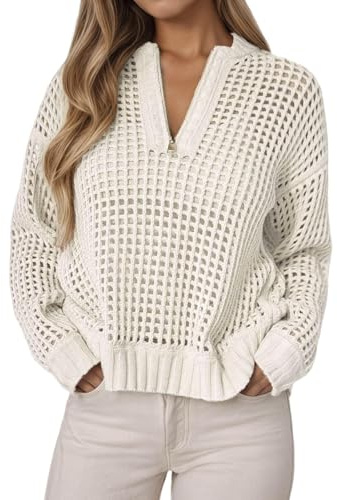 QJDFLL Pull en Tricot léger à Manches Longues pour Femme, décontracté et Tendance, Assortie(Beige,S)