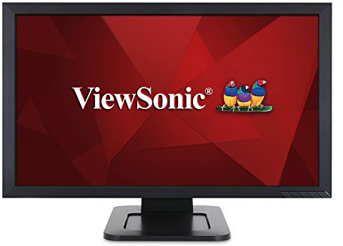 ViewSonic TD2421 24 Inch Full HD 2-Point Touch Monitor with VGA, DVI, HDMI, USB, Eye Care for Remote Collaboration (Renewed)