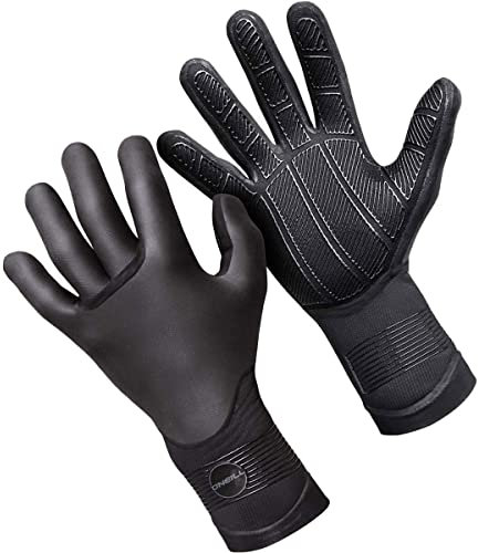 O'Neill Psycho Tech 5mm Neoprene Gloves, Performance Warmth for Cold-Water Surfing and Diving, Black, Large