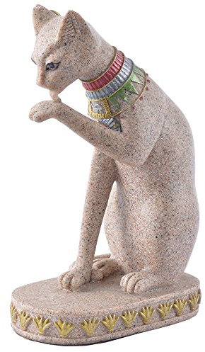 AITELEI Natürliche Hand Geschnitzte Sandstein Ägyptische Mau Katze Statue Skulptur Kreative Fengshui Figurine Handwerk Heimtextilien