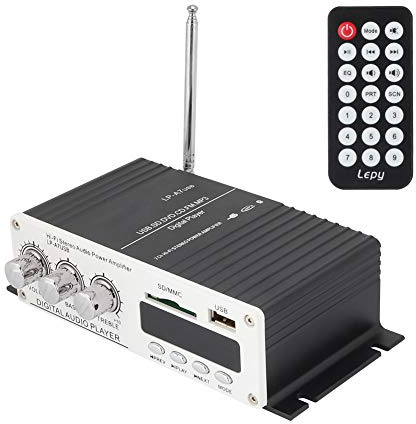 Garsent Mini Amplificateur de Son Stéréo 15W x2, Stéréo Audio Ampli Bluetooth Récepteur HiFi sans Fil, avec Entrée Radio FM, AUX, USB, Bluetooth