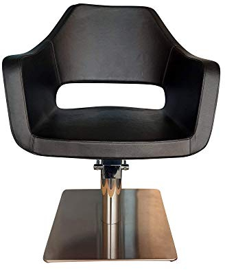 VAKON SALON - Friseurstuhl höhenverstellbar mit quadratischer Bodenplatte aus Edelstahl, Friseursessel mit Hydraulik, Coiffeurstuhl, Friseureinrichtung Barber - Design 07