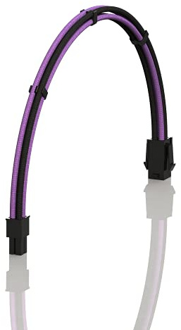 LINKUP - AVA 50cm EPS 4 Pin CPU ATX Motherboard PSU Power Supply Braided Sleeved Custom Mod PC Extension Cable w/Combs | Strong & Stiff Design | Single Pack | 500mm - PurpleBlack