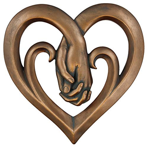 Top Brass Deko-Skulptur Herz aus Kupfer Bronze Grün Finish - Forever Love