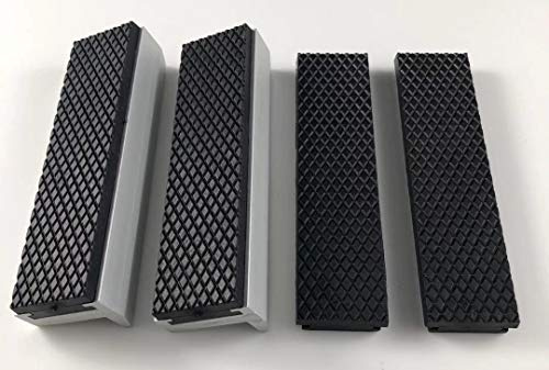 LLDSIMEX Aluminum Alloy Rubber Soft Vise Jaws with Strong Magnet Blocks Sold with Extra Spare Pair Rubber (4Inch)