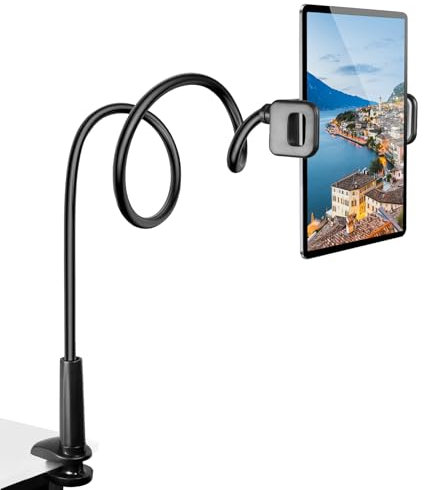 Czemo Tablet Halterung Handy Halter Tablet Ständer Tisch360°Flexible für iPad mini, Galaxy Tabs, 4-11 Zoll Handys und Tablets, Schwarz 80cm