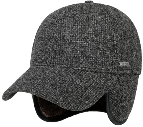Stetson Vilson Wool Cap Gefüttert mit Baumwolle Herren Herbst Winter anthrazit S (54-55 cm)