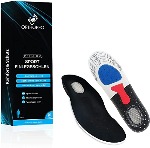 ORTHOPEO© Semelles orthopédiques I Amortissement optimal & maintien maximal I Taille universelle hommes I 1 paire