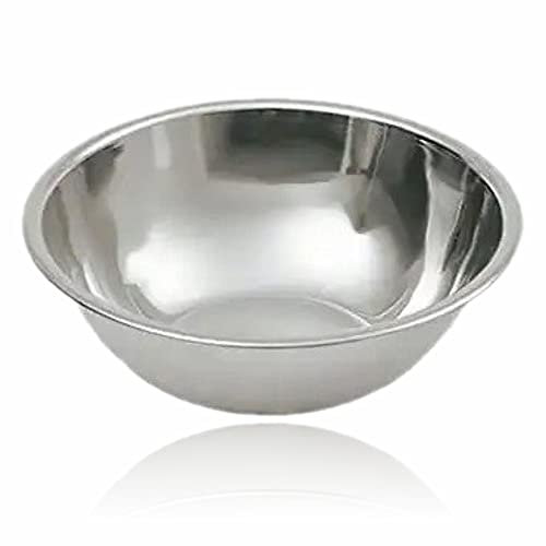 THE BELL Deep Mixing Bowl Stainless Steel Baking Nesting Salad Beating Storing Food Kitchen Serving Preparing Deep Curry Bowl Multipurpose Cooking Supplies Home Chef Restaurant Prepping 24cm (1pc)