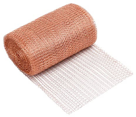 Kupfernetz Gegen Schnecken 9mx12,7cm, Flexibles Reines Kupfer Netz Stopper, Kupfergeflecht Gestricktes Kupfer Filternetz, Pflanzenschutz Kupfergewebe Schädlingsbekämpfung für Haus Garten Maus Insekten