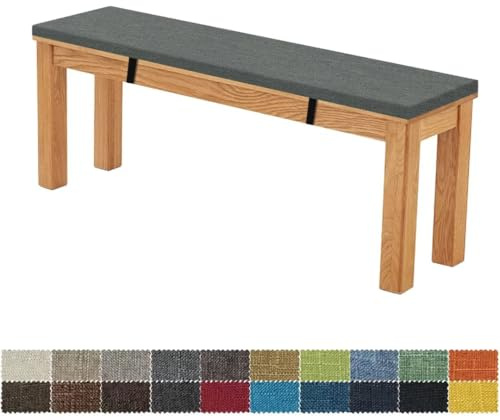 FIOVIP Bankauflage Bankkissen Sitzbankkissen 140X35X5CM Abnehmbar Waschbar Doppelt rutschfest Hochelastischer Geeignet für Gartenbänke, Schaukeln, Terrassen, Innenbänke (Tiefes Warmes Grau)