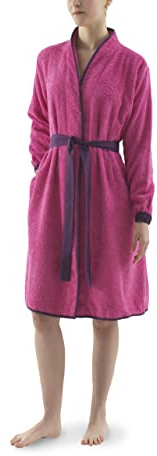 Top Towel Lady - Bademantel Damen 100% Baumwolle Frottee 500 g/m² - Mit Gürtel, Innentaschen, Halbhoher Kragen, Verstellbare Ärmel, Schnelltrocknend, Maschinenwaschbar bei 30°C