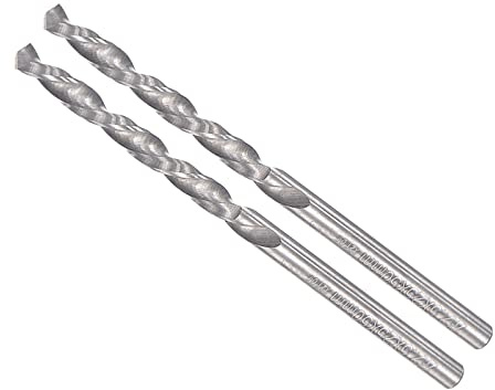 CoCud Solid Carbide Drill Bits, 2.5mm Diameter, Left Hand YG6X (C3/K10) Tungsten Carbide Straight Shank Twist Drill Bits - (Applications: for Stainless Steel Alloy), 2-Pieces