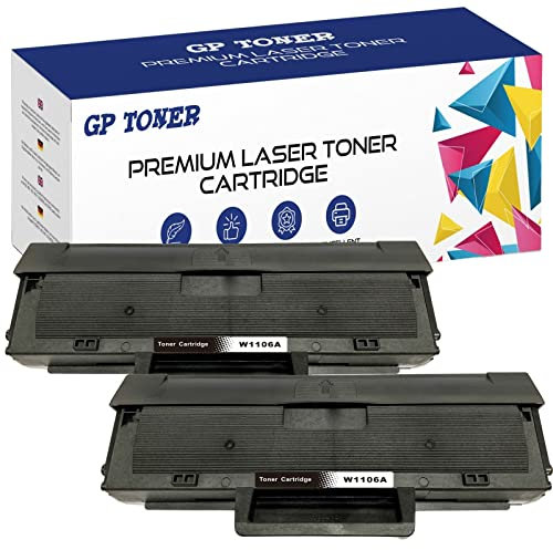 GP TONER 2X Toner XL Kompatibel mit HP W1106A 106A für HP Laser 107a 107r 107w 135a 135r 135w 135wg 137fnw 137fwg (2x Schwarz)