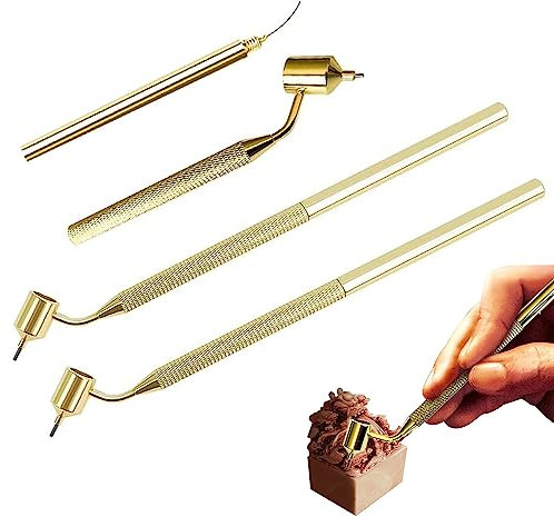 ZPSNDP 2 Stück Fluid Writer Pen Set,0,5mm/0,7mm Messing Tragbares Zeichenwerkzeug für Kratzer, Schräger Fine Line Writer Pen, für Kratzer-Reparatur