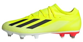 adidas Unisex X Crazyfast League Soft Ground Boots, Solar Yellow/Core Black/Cloud White, 42 EU