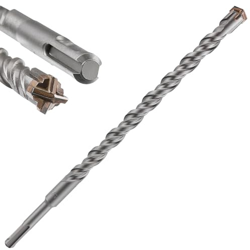 Wensilon Concrete Drill Bit - 1pcs 5/8 X 12-10 Cross-Type Double Thread Carbide Material Suitable for Brick, Cement Walls, Stone, Extra Long Hammer Drill Bits