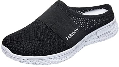 Clogs Damen Mit Fussbett, Vorne Geschlossen Outdoor Deichmann Schuhe Orthopädische Schuhe Sommer mit Leichter Sohle Gesundheitsschuhe Atmungsaktiv Mesh Pantoletten Diabetic Air Cushion Hausschuhe